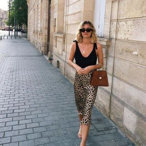Realisation Par naomi silk leopard skirt small